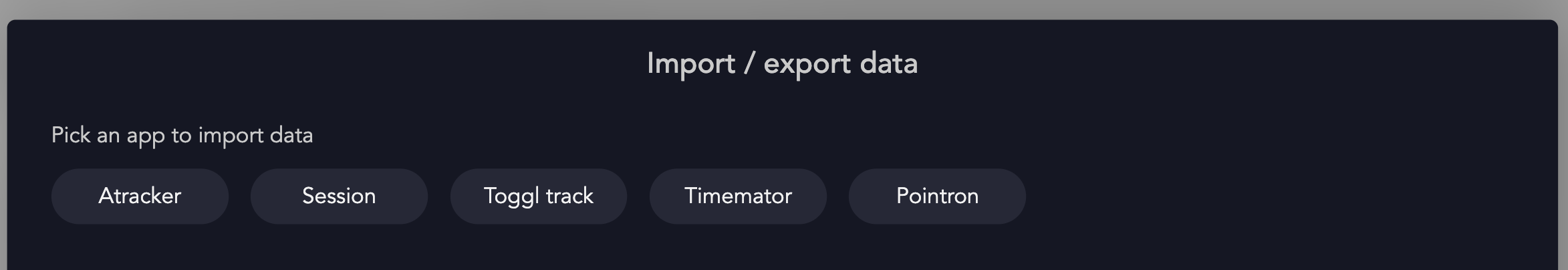 Import from other time tracking apps